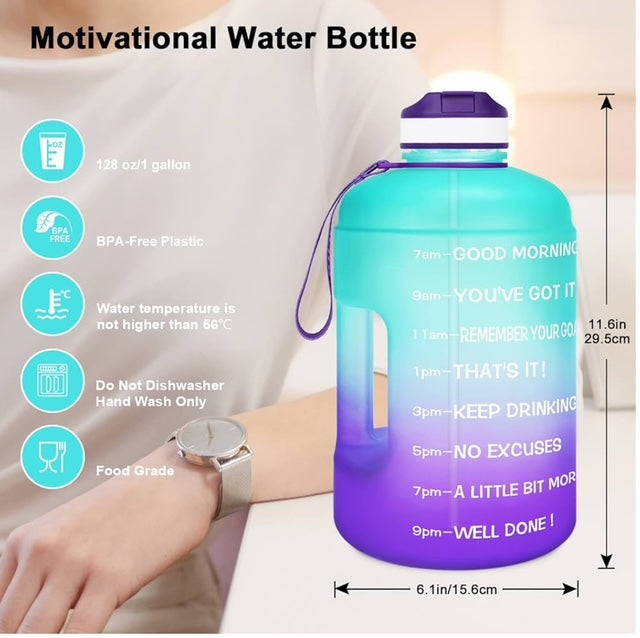 Quifit Motivational Gallon Water Bottle